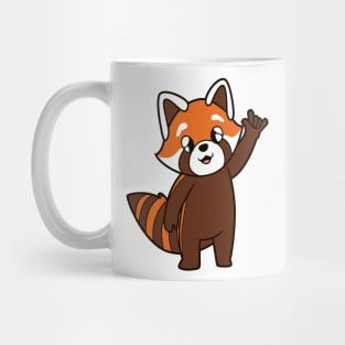 Cartoon red panda shows I love you - ASL hand gesture Mug